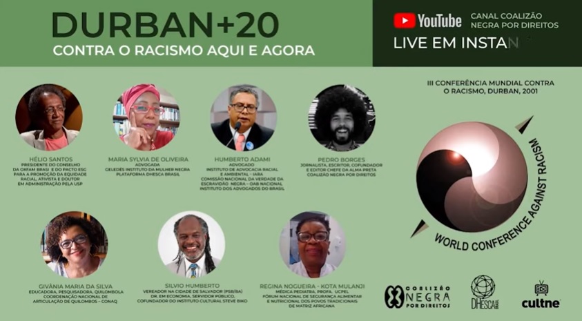 LIVE “DURBAN+20 – CONTRA O RACISMO AQUI E AGORA”